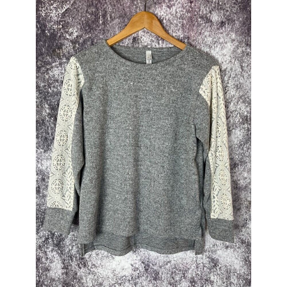 FN by Flora Nikrooz Sweater Womens Medium Fleece‎ Crochet Cottagecore Prairie